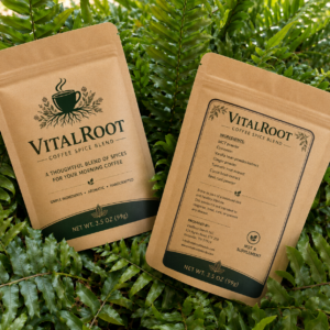 VitalRoot Coffee Spice Blend in a Stand Up Pouch